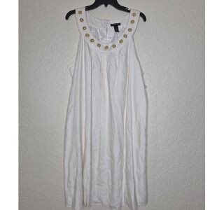 Style & Co Linen Grommet Neck Sleeveless Shift Dress Plus Size 18 NEW
